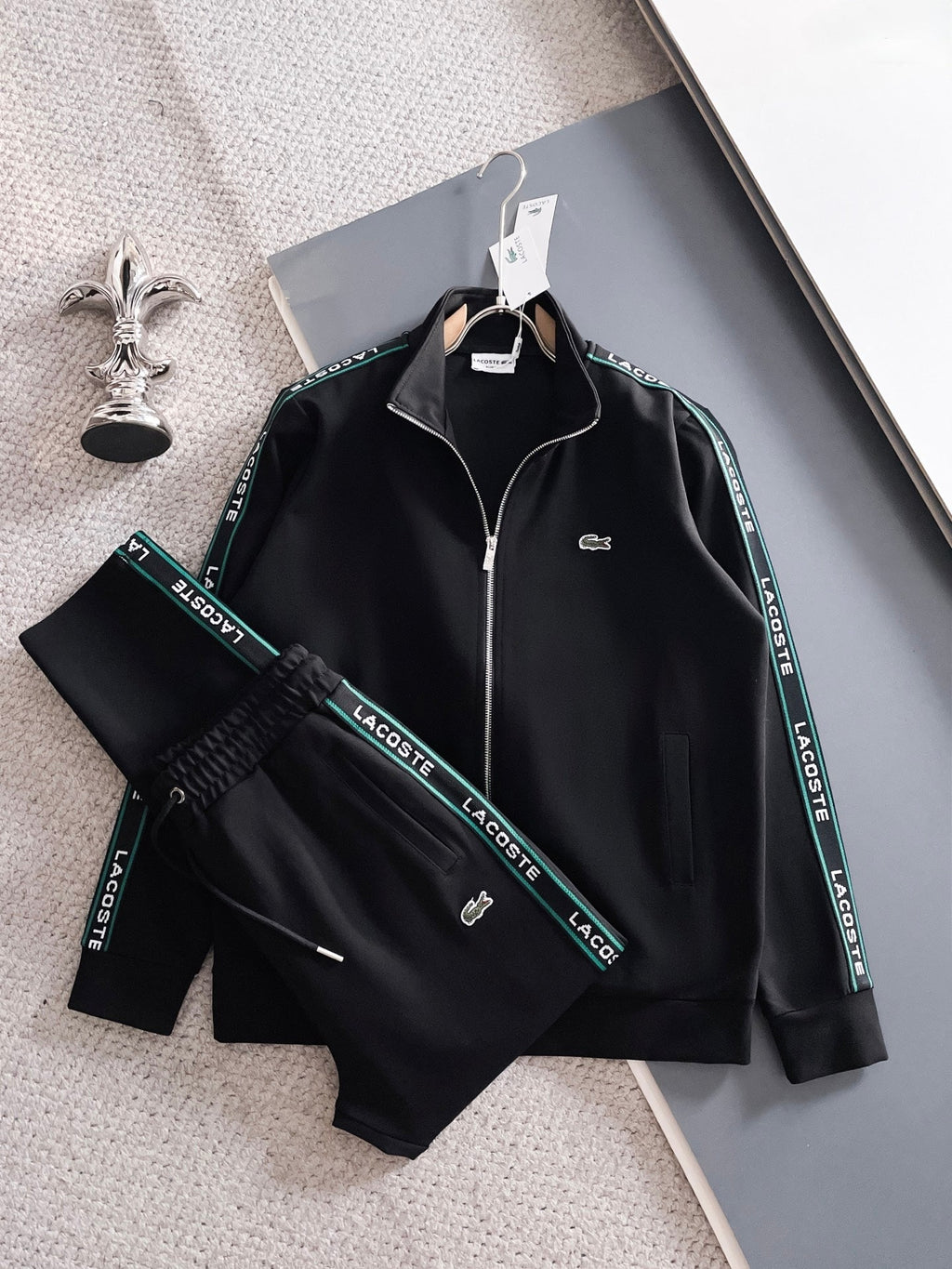 Fato de Treino Lacoste Tape Logo Preto