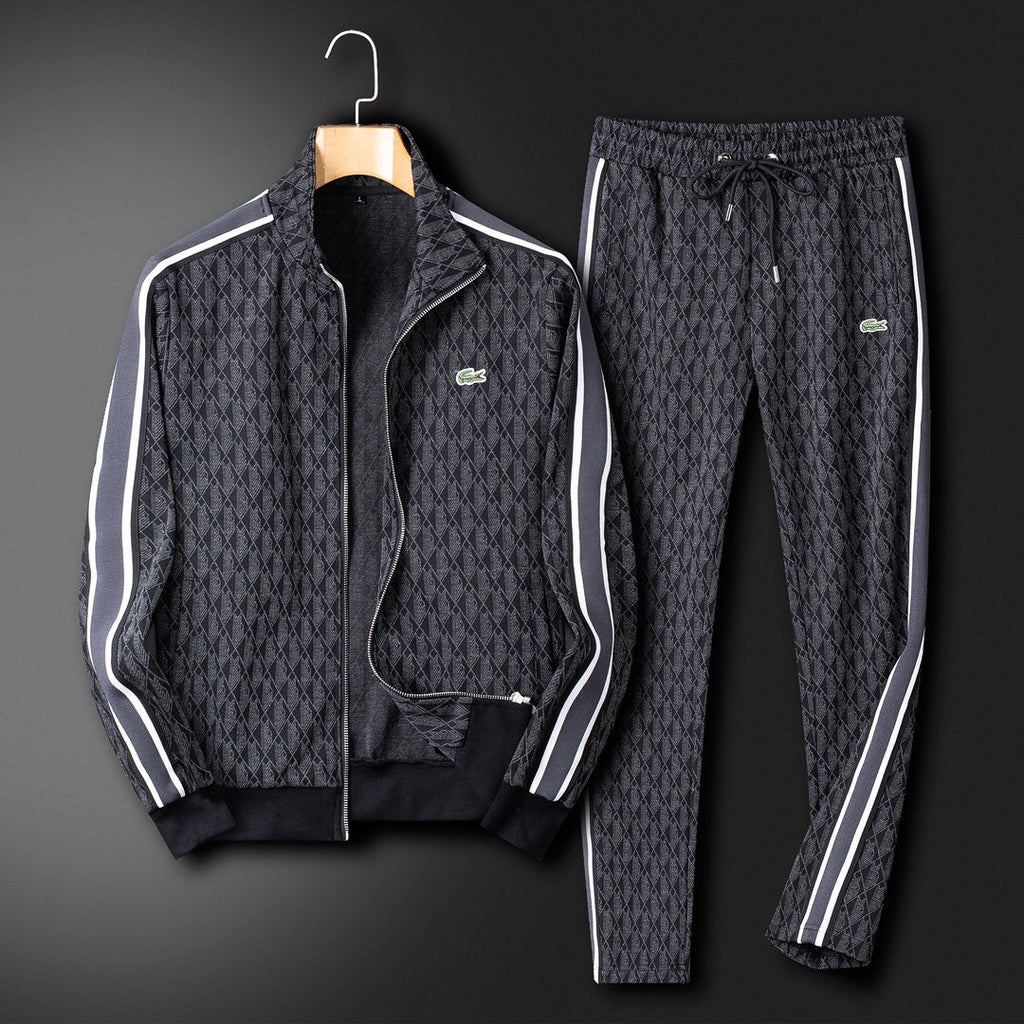 Fato de Treino Lacoste Jacquard Losango Preto