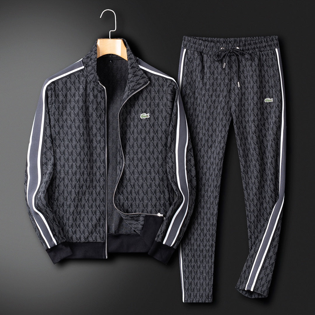 Fato de Treino Lacoste Jacquard Losango Preto