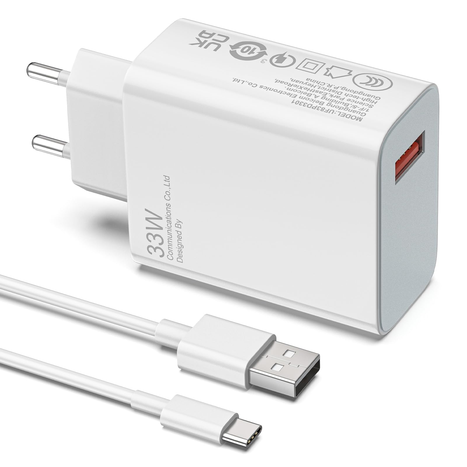 Carregador XIAOMI Mi 33 W(USB-A / USB-C - 33W - Branco)