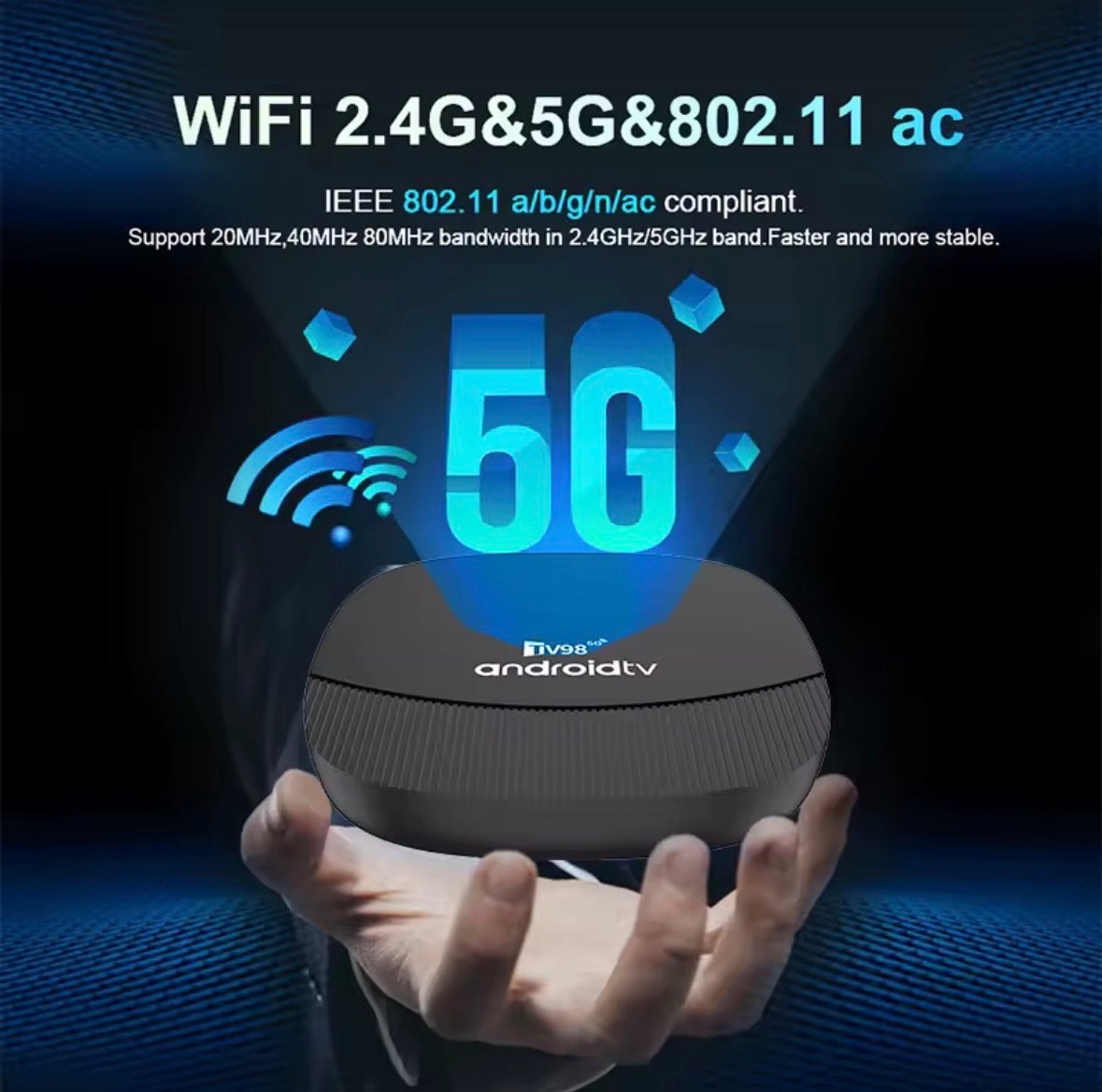 TV98 ATV MAX+ Android TV Box 14 | 8K HDR10+ | Wi-Fi 5G | Bluetooth 5.0 | H313