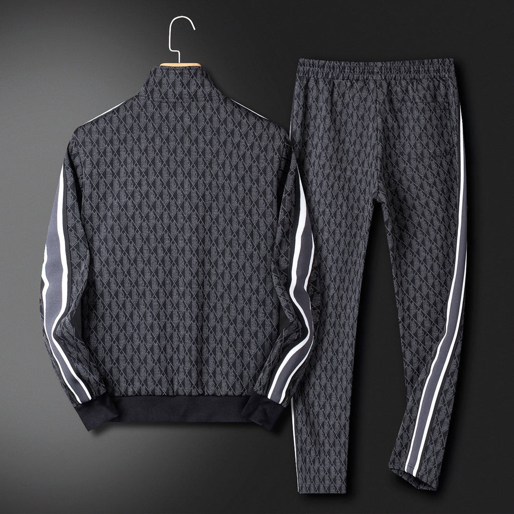 Fato de Treino Lacoste Jacquard Losango Preto