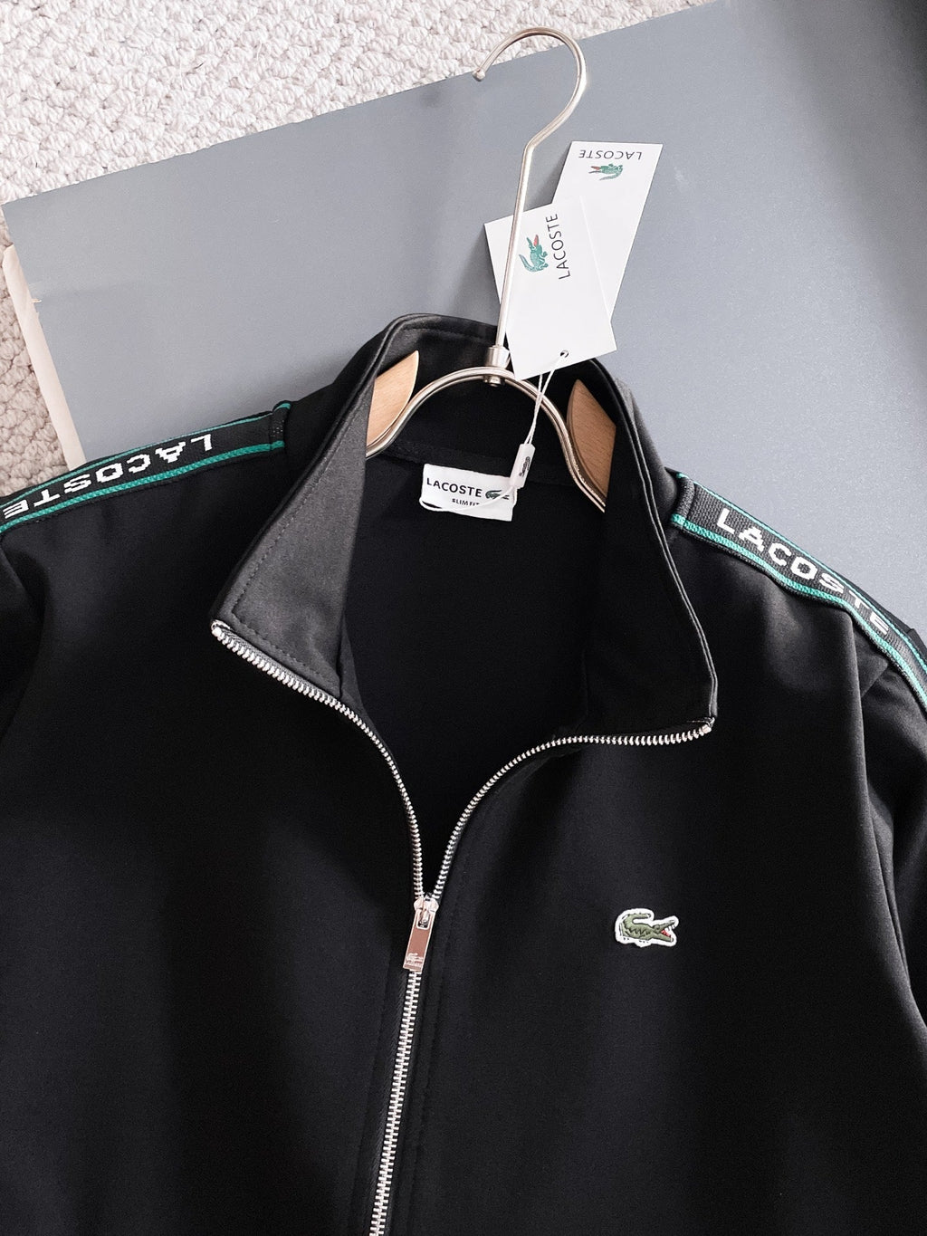 Fato de Treino Lacoste Tape Logo Preto