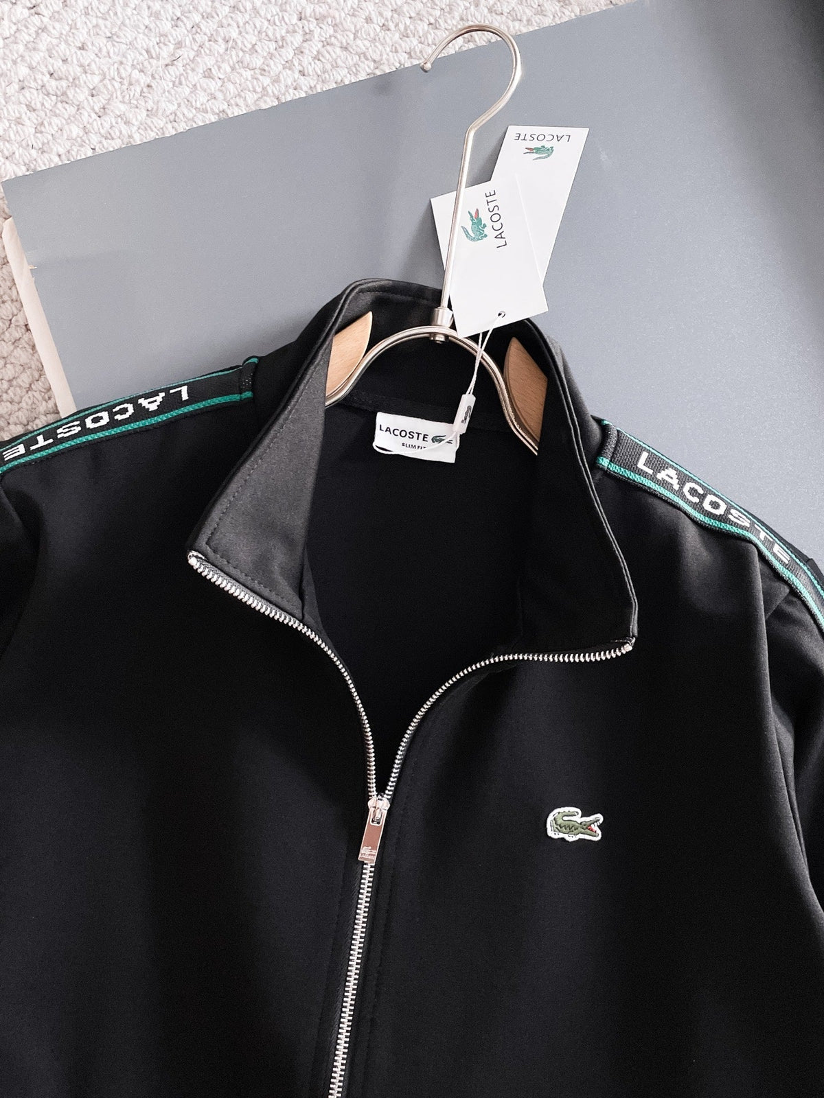 Fato de Treino Lacoste Tape Logo Preto