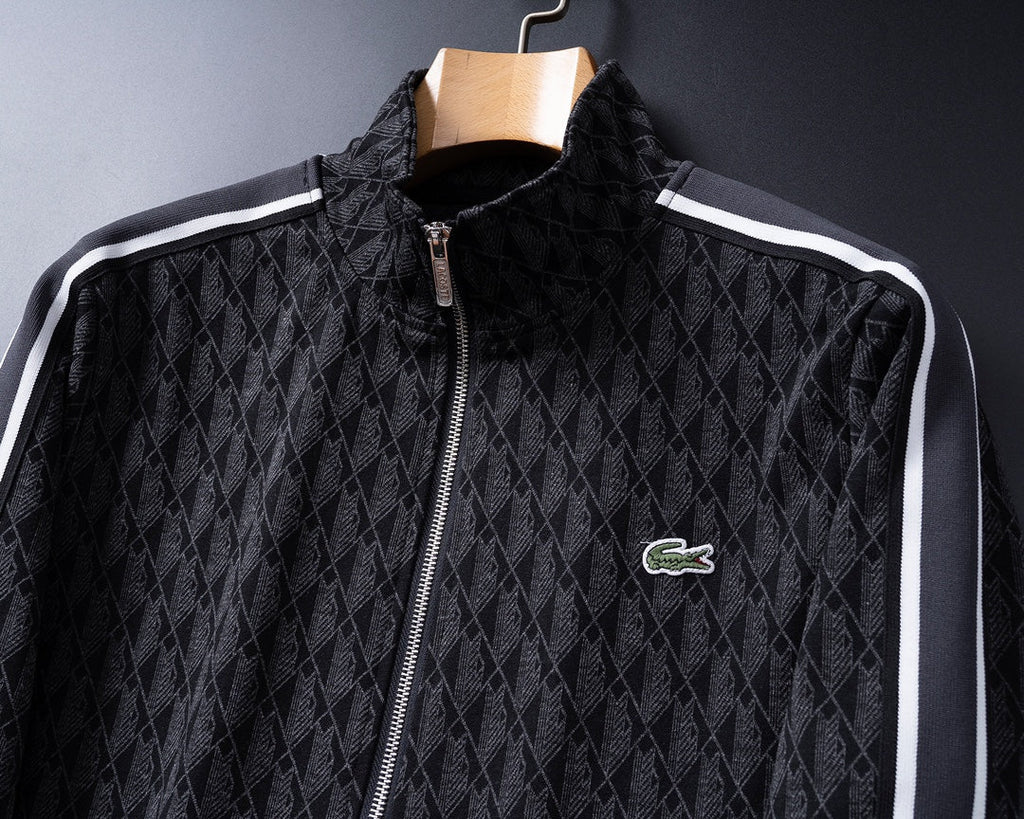 Fato de Treino Lacoste Jacquard Losango Preto