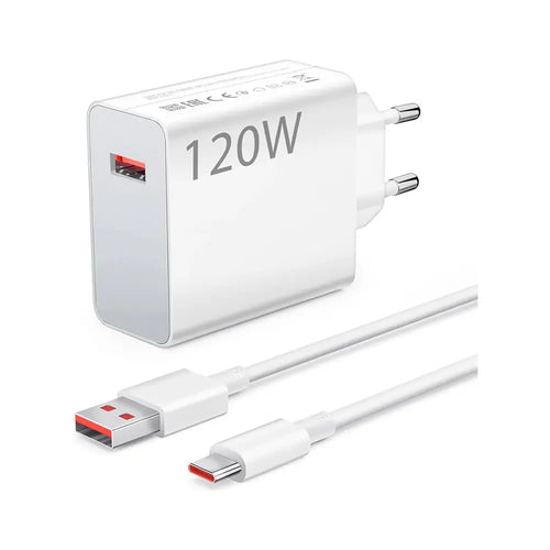 Carregador XIAOMI HyperCharge Combo USB-A 120W (120W - 1x USB-A - Branco)